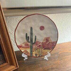Ashland Western Scene Ceramic Plate with Subtle Scalloped Edge - 6 inch